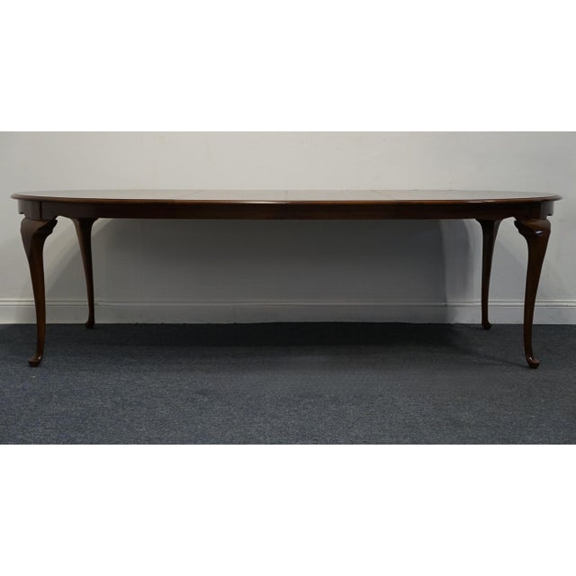 Queen Anne Late 20th Century Drexel Heritage Carleton Cherry Collection Traditional Queen Anne Style Dining Table For Sale - Image 3 of 12