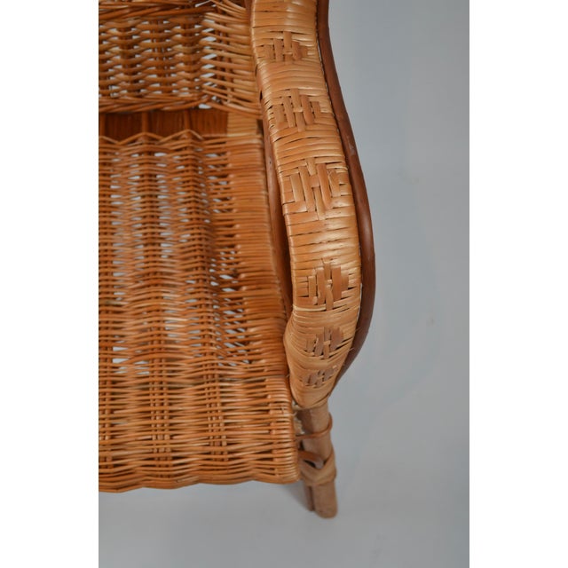 French Provincial Rattan Armchair For Sale - Image 9 of 16