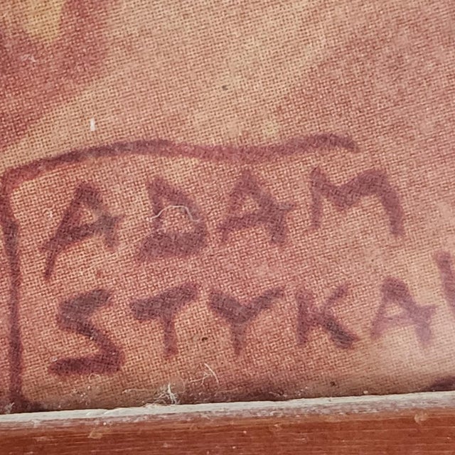 1950s Adam Styka Print in Donald Art Company Western Motif Etched Frame For Sale - Image 11 of 11