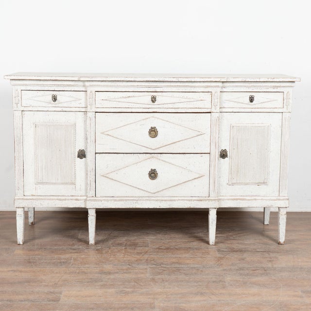 19th Century Swedish White Painted Gustavian Sideboard For Sale - Image 4 of 17