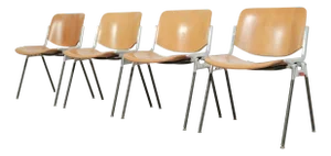 DSC Axis 106 Chairs by Giancarlo Piretti for Castelli, 1970s, Set of 4