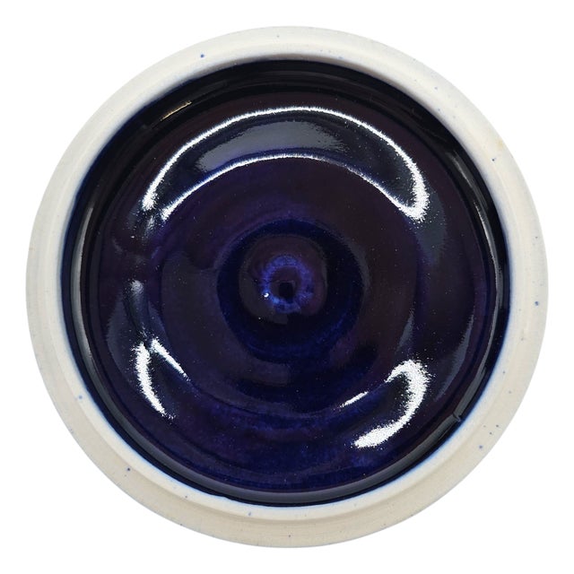 Late 20th Century Marianne Weinberg Benson Studio Pottery Cobalt Blue Abstract Mugs & Box For Sale - Image 15 of 15