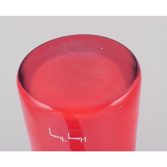 Tall and Slender Art Glass Vase in Orange Glass by Henry Dean, Belgian For Sale - Image 6 of 7