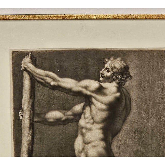 Neoclassical Engraving of a Man, Italy Circa 1820 For Sale - Image 3 of 5