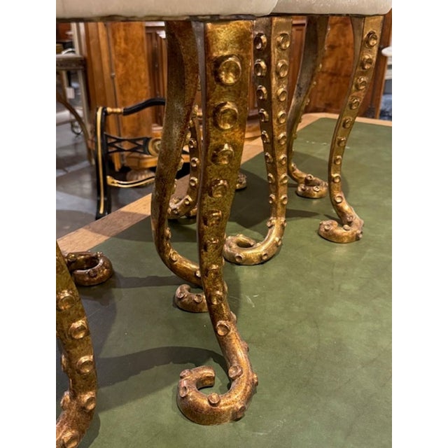 Pair of Heavy Gilt Iron Octopus Benches For Sale - Image 4 of 5