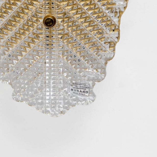 Gold Graniglia Murano Glass and Brass Leaf Sconces, 2000, Set of 2 For Sale - Image 8 of 10