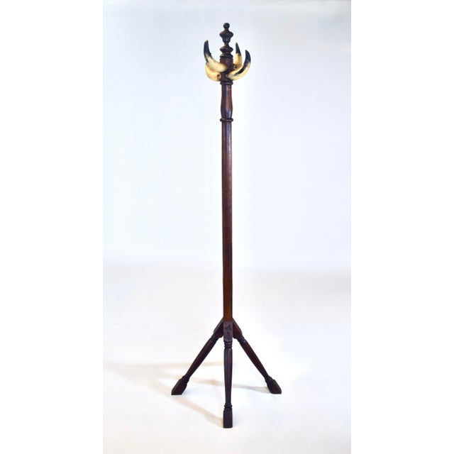 Early 20th Century Rancho Monterey Coat Rack, Mahogany & Cow Horn, Early 20th C., Usa For Sale - Image 5 of 11