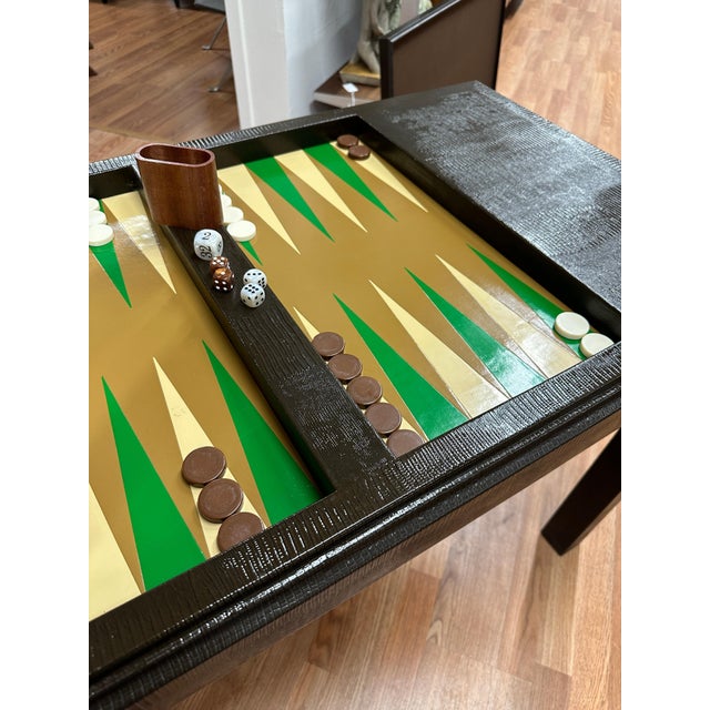 Mid 20th Century Faux Snakeskin Game Table with Removable Top For Sale - Image 9 of 18