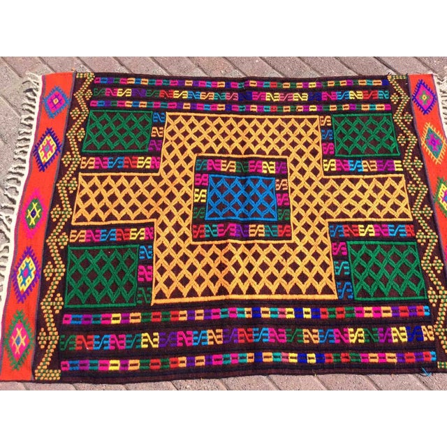 Mid-Century Modern Vintage Turkish Kilim Rug - 40.5" X 57" For Sale - Image 3 of 10