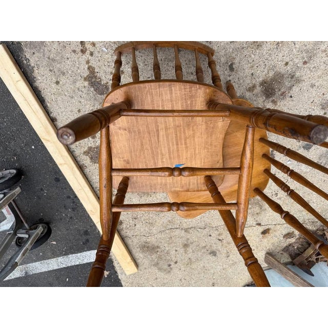 Wood Late 20th Century Set of Four Vintage Bistro Style Solid Maple Spindle Back Dining Chairs For Sale - Image 7 of 10