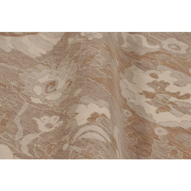 Textile Rug & Kilim’s Oushak-Inspired Rug in Beige and Cream Floral Patterns For Sale - Image 7 of 10