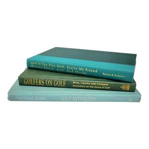 Curated Set of Teal & Sage Golf Coffee Table Book Stack - Set of 3
