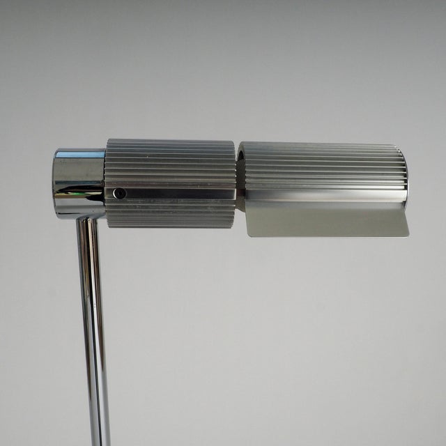 Metal Haloprofil 878HR Floor Lamp in Silver by Viktor Frauenknecht for Swiss Lamps, 1960s For Sale - Image 7 of 10