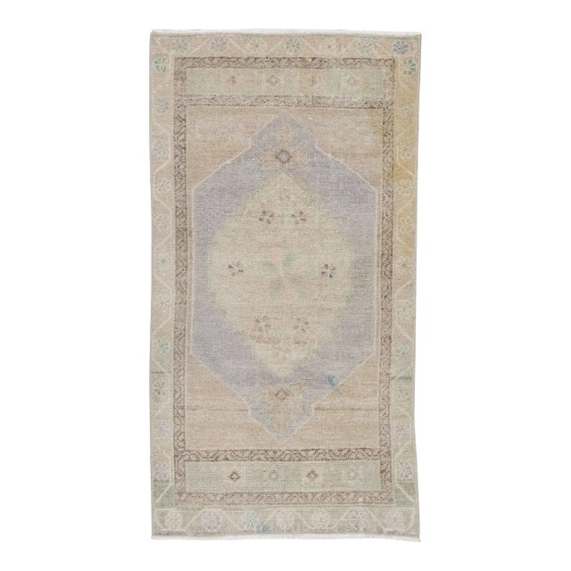 Vintage Turkish Mini Rug 1'9" X 3'2" For Sale