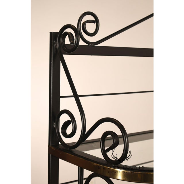 Morecraft French Country Style Wrought Iron And Glass Étagère For Sale - Image 18 of 18