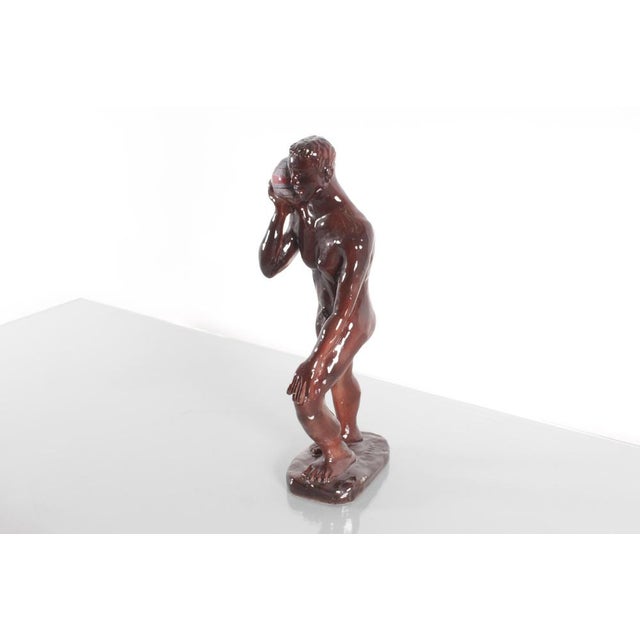 Mid-Century Atlas Glossy Glazed Ceramic Sculpture, Italy, 1950s For Sale - Image 4 of 18