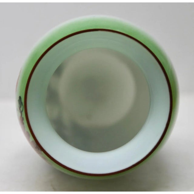 Green Art Nouveau French Handmade Opaline Vases, 1923, Set of 2 For Sale - Image 8 of 10