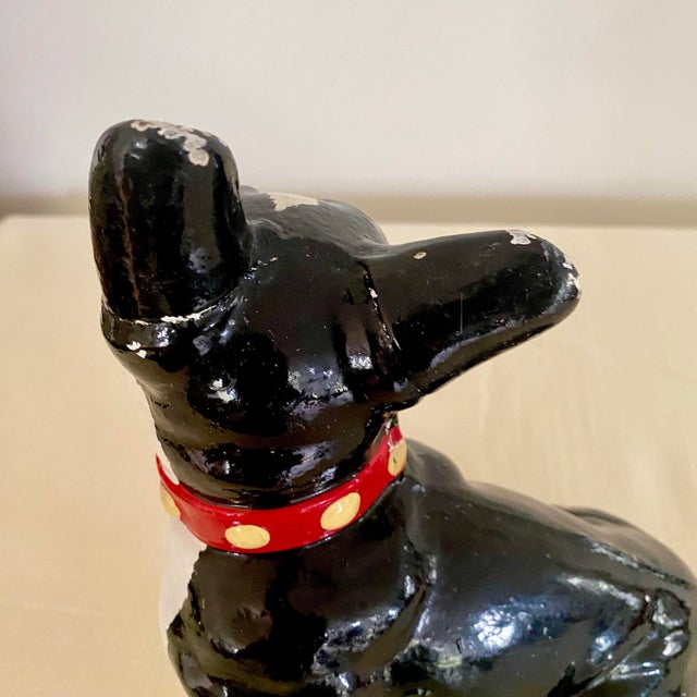 Metal 1938 Iron Boston Terrier Dog / French Bulldog Metal Statue Doorstop For Sale - Image 7 of 12