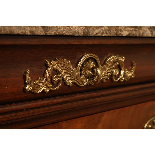 Henkel Harris Empire Style Marble Top Mahogany Chest Of Drawers For Sale - Image 9 of 18