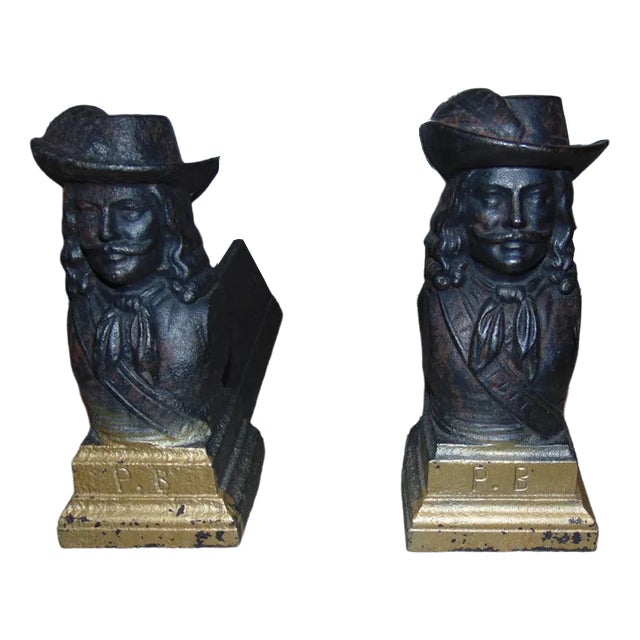 Art Noveau Cast Iron Fireplace Bases with Figures For Sale
