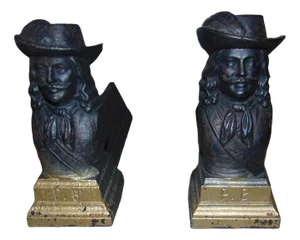 Art Noveau Cast Iron Fireplace Bases with Figures