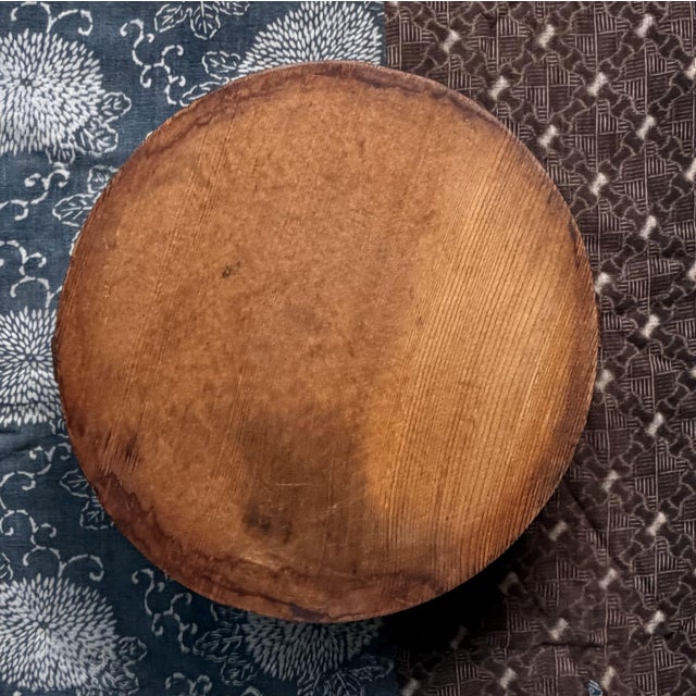 This round object was originally the wooden lid (futa) of a Japanese wooden rice or steaming bucket, a so-called...