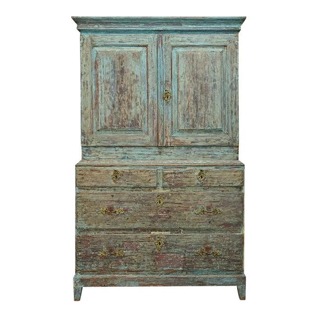 Swedish Gustavian Painted Cabinet For Sale