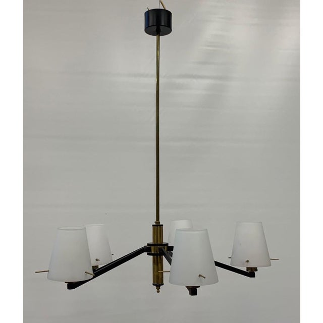 Vintage Glass Chandelier attributed to Stilnovo, 1960 For Sale - Image 6 of 9