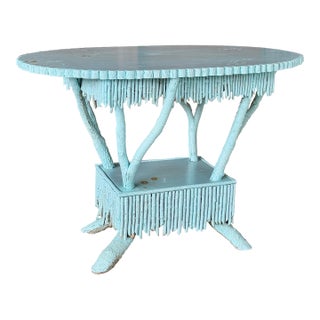 Late 20th Century Coastal Rustic Custom-Made Driftwood and Twig Center Table For Sale