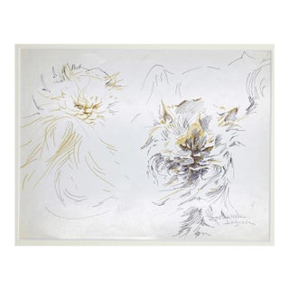 Marie Paulette Lagosse, The Cats, Pen on Paper, 1970s For Sale