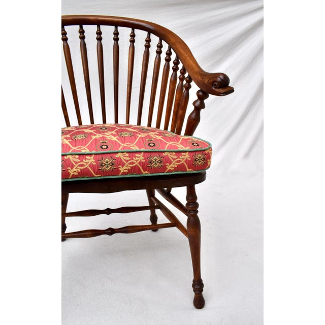 19th C. Windsor Style Accent Chair With Dolphin Head Arms For Sale - Image 11 of 13