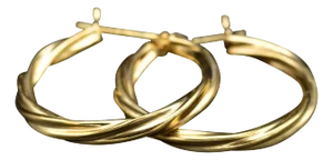 The Maudinas: Vintage Ladies 14 Karat Gold Hoop Earrings, 2 Pieces