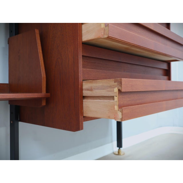 Mid-Century Italian Modular Wall Unit with Folding Desk, 1950s For Sale - Image 4 of 17