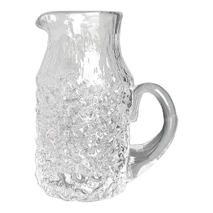1960s Whitefriars Glassworks Ice Glacier Textured Glass Small Pitcher Designed by Geoffrey Baxter