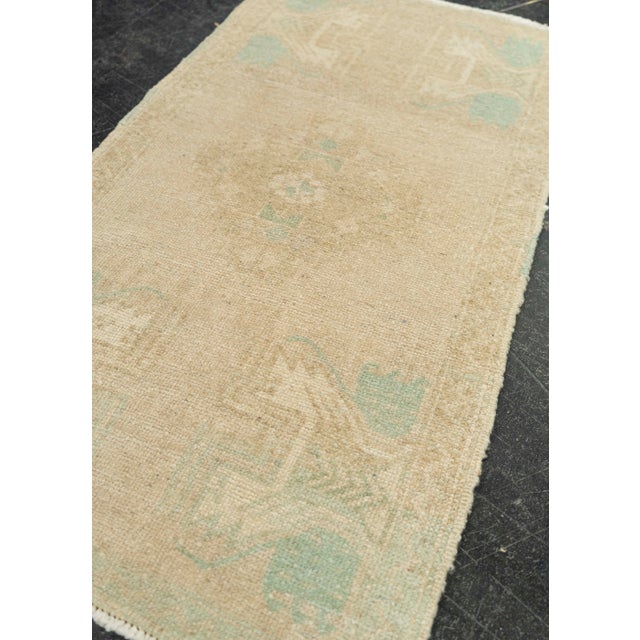 Textile Turkish Mini Rug Oriental Hand Knotted Vintage Rug 1'7" x 2'11" #21239 For Sale - Image 7 of 8
