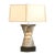 1990s Hand-Knotted Silver Strings Torque Accent Table Lamp - 24", Espresso Wood & Satin Nickel, Linen Shade For Sale