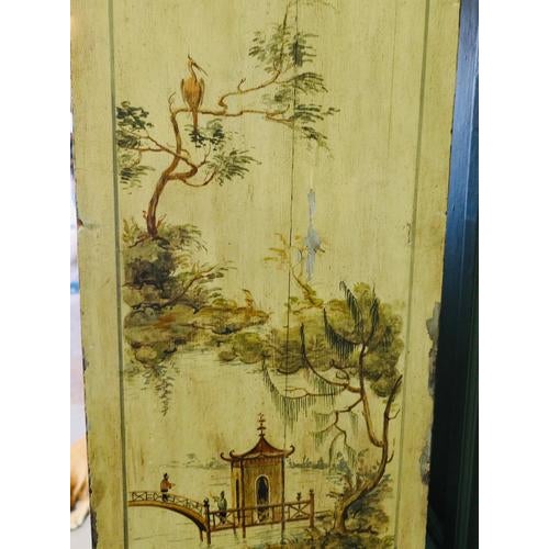 Antique Painted Chinoiserie Lacquer Cupboard with Outdoor Scenes, 1850 For Sale - Image 9 of 10