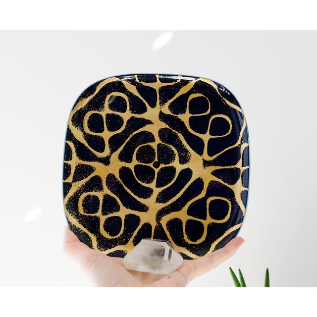 Blue Mid-Century Modern Rosenthal Germany Blue & Gold Porcelain Wall Plate For Sale - Image 8 of 11
