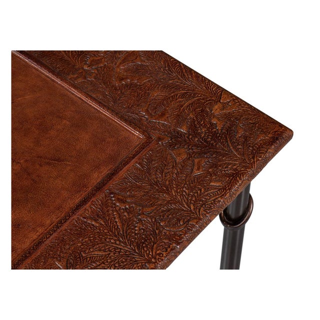 Modern Leather-Top Nesting Tables - Set of 3 For Sale - Image 10 of 10