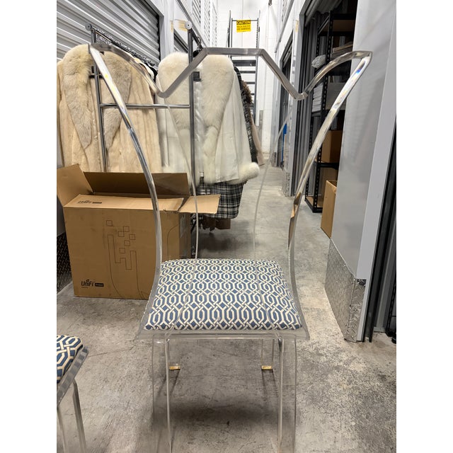 Mid-Century Modern 70's MCM Lucite Wingback Dinish Chairs (Set of 6) For Sale - Image 3 of 3