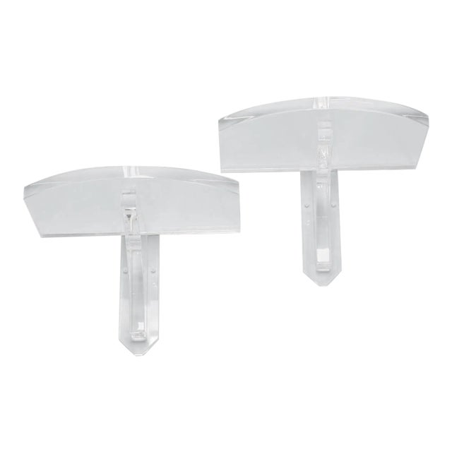 Modern Lucite Brackets - A Pair For Sale