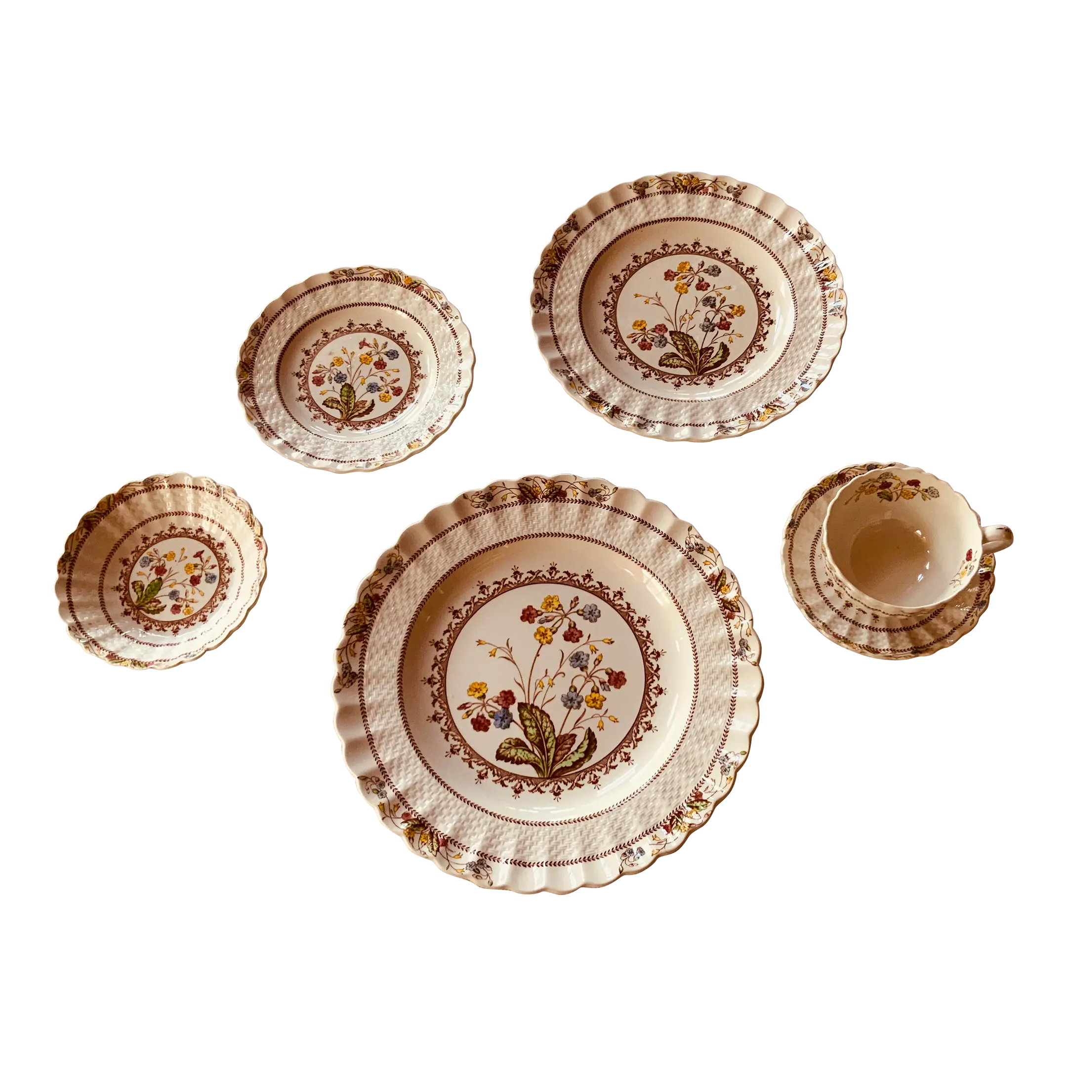 Copeland Spode Cowslip Bone China Breakfast Set, 1930s | Chairish