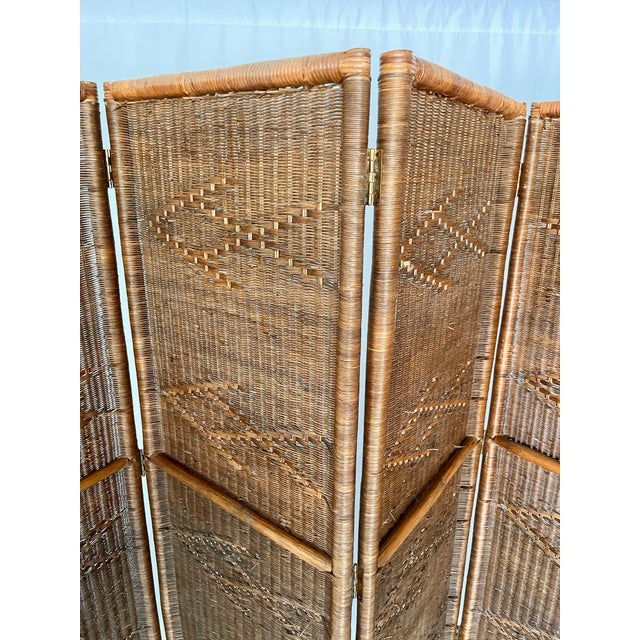 Mid Century Rattan Wicker Room Divider Screen Chairish