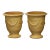 Pair of French Handmade Yellow Glazed Terracotta Anduze Planters by La Madeleine For Sale