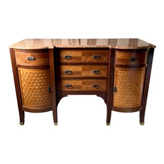 Art Deco Marble Topped Sideboard, 1930s For Sale