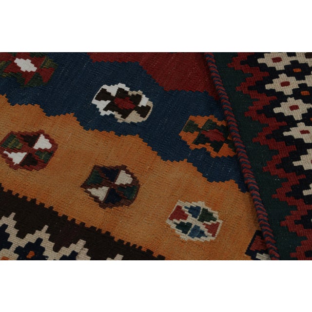 Textile 1950s Vintage Afghani Tribal Kilim Rug With Geometric Patterns For Sale - Image 7 of 7