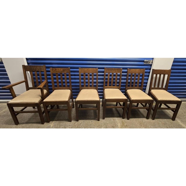 Marked Down (Again)! 1910s Arts & Craft-Style J K Rishel Oak Dining Room Table W Leaves & Chairs For Sale - Image 16 of 18