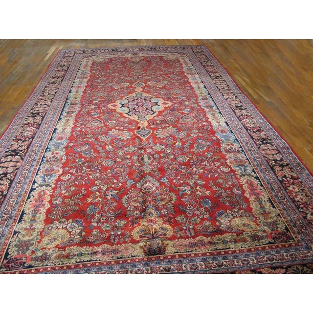 Antique Persian Kazvin rug, size: 8'11" x 17'9".