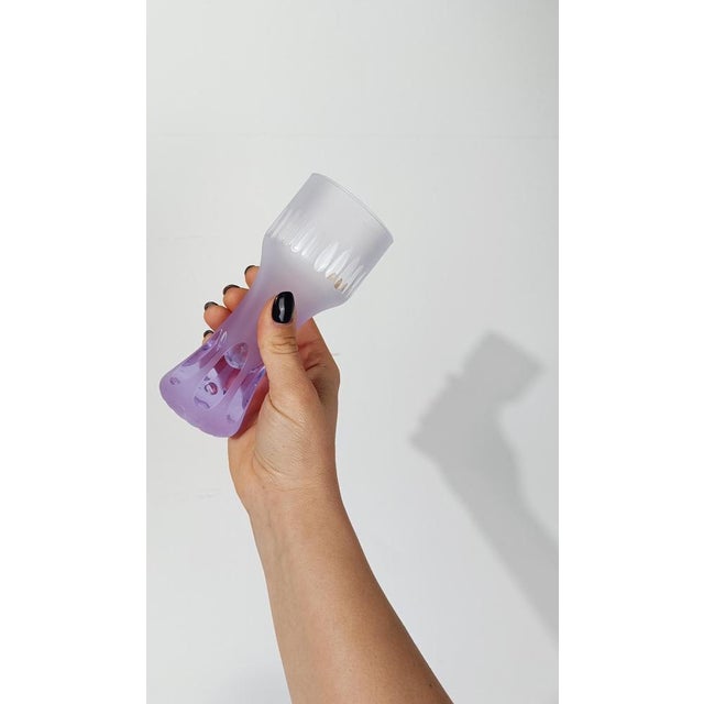 Long Space Age Drink Tumbler Glasses & Jug Set in Pale Lilac Frost Crystal, 1960s, Set of 7 For Sale - Image 8 of 18