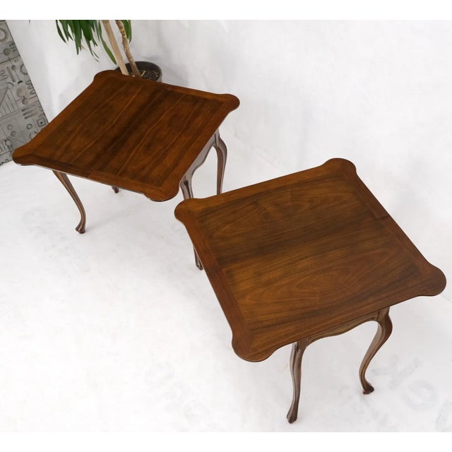 Pair of Baker Burl Wood Flip Top Convertible Console Table to Game Dining Tables For Sale - Image 10 of 13